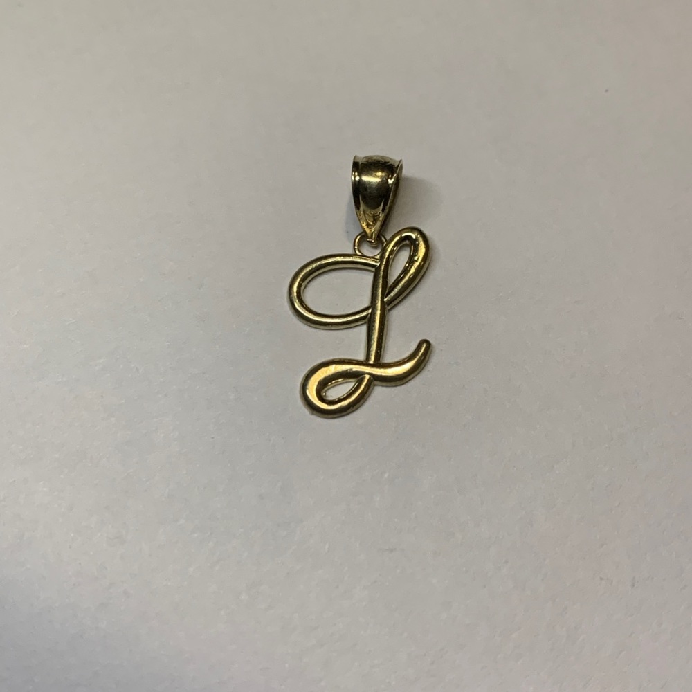 Gold Script 'L' Initial Pendant Necklace